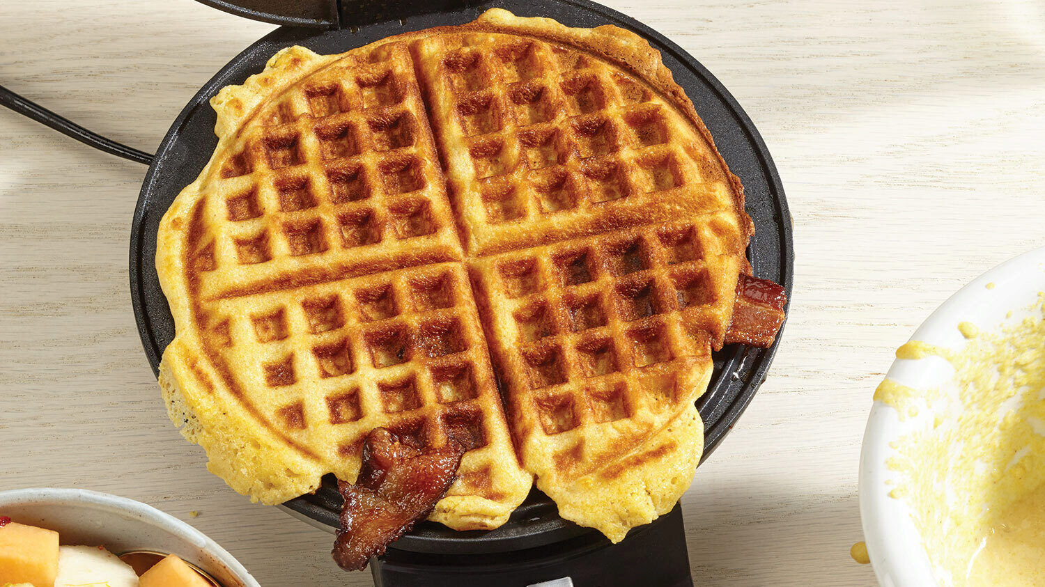 Cornbread Waffles with Waffled Bacon - Safeway