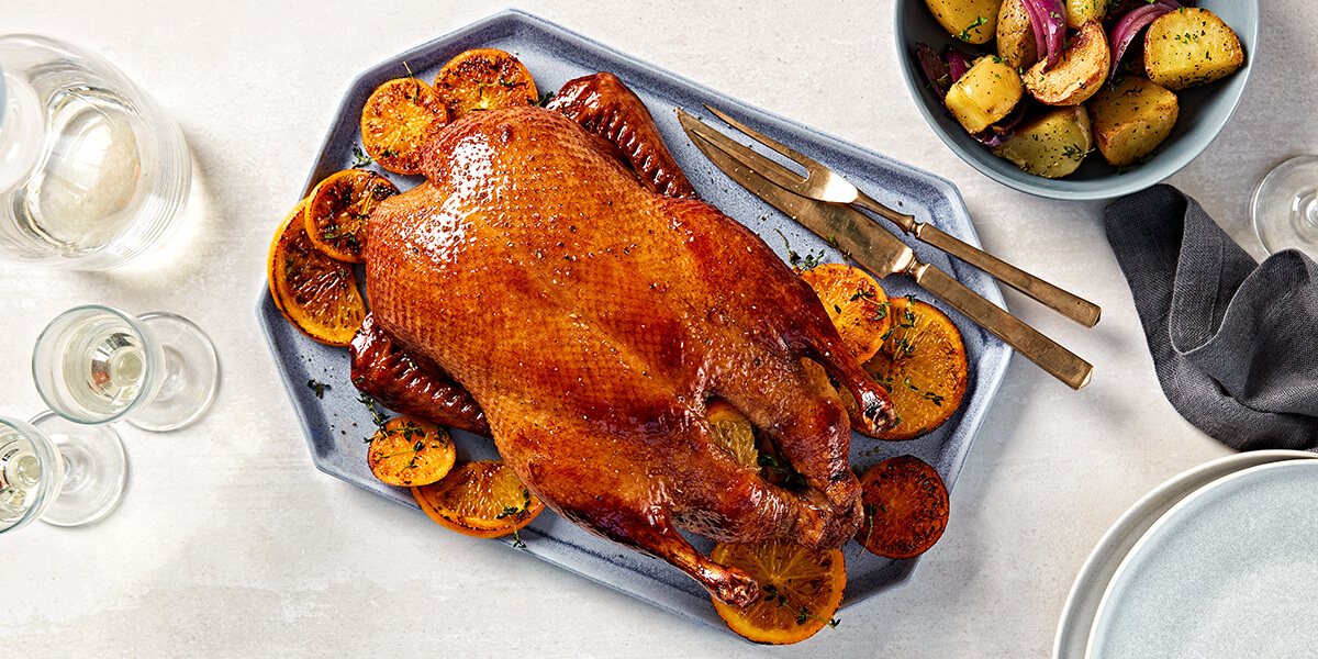 Glazed Roast Duck with Orange-Brandy Sauce - Safeway