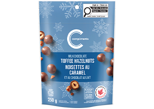 Package of Compliments milk chocolate toffee hazelnuts